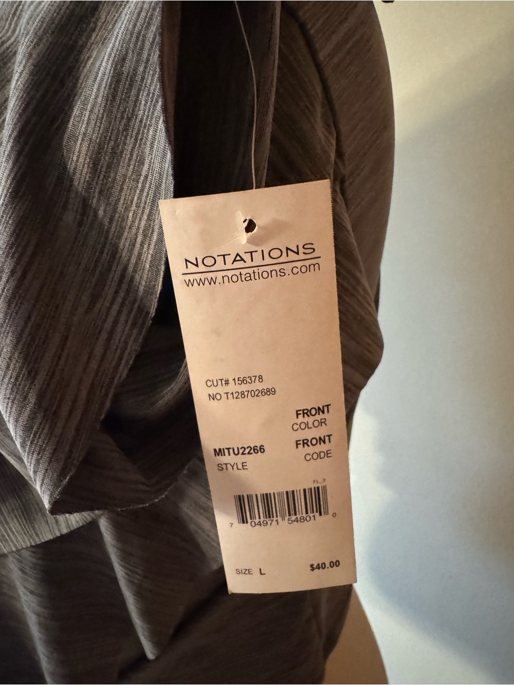 Notations Gray Layered Ruffle Short-Sleeve Top - Picture 6 of 6